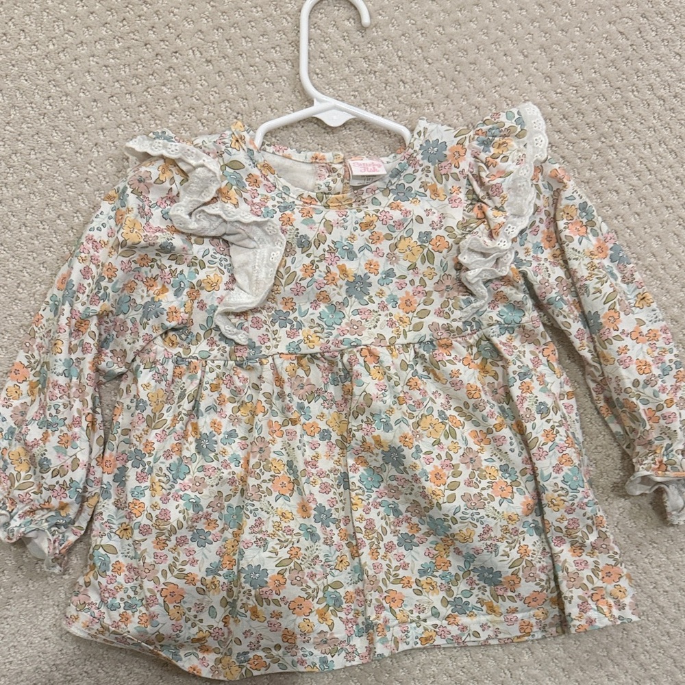 Floral Ruffle Kids Top